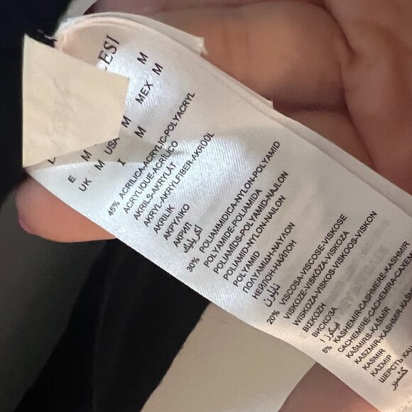 Diana Gallesi Cashmere Pullover Sweater Navy Blue Embellished Medium M - Picture 3 of 5